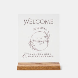Botanical Elegant Wedding Welcome Sign Acryl Bord