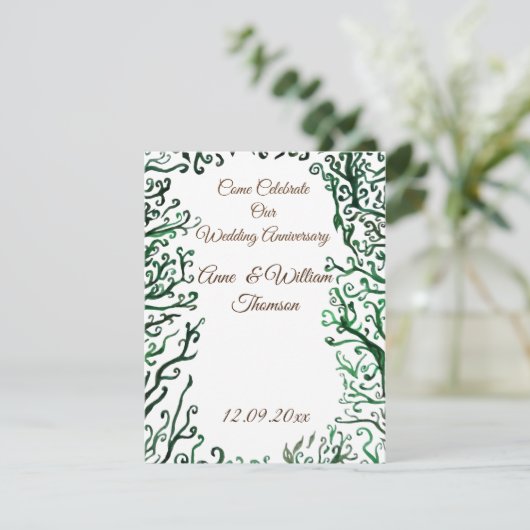 Botanical Elements Jubileum kaart (Staand voorkant)