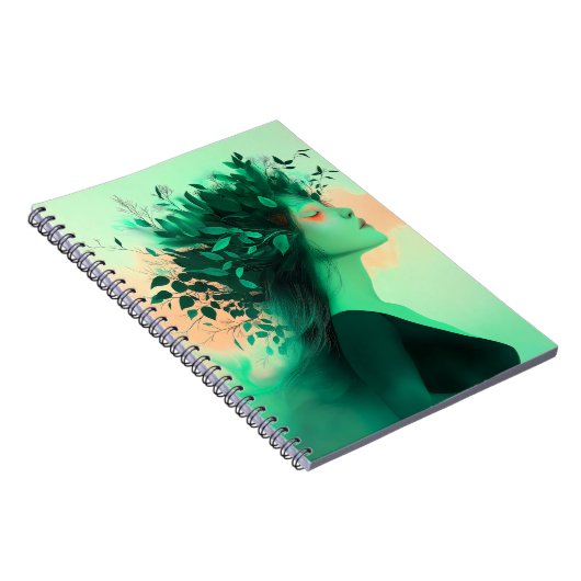 Botanical Emerald Woman Notebook Notitieboek (Rechterzijde)