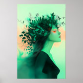 Botanical Emerald Woman Print (Voorkant)