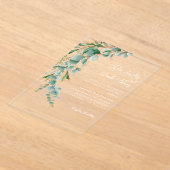 Botanical Eucalyptus Fall Leaf Wreath Wedding Acryl Uitnodigingen (Laagn)