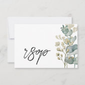 Botanical Eucalyptus Wedding RSVP Card (Voorkant)