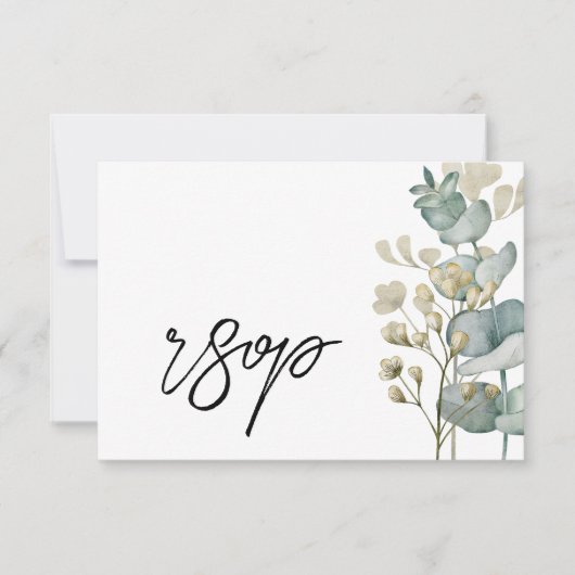 Botanical Eucalyptus Wedding RSVP Card (Voorkant)
