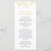 Botanical Faux Gold Elegant Wedding Menu (Voorkant)