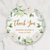Botanical Floral Afstuderen Bedankt Script Bedankjes Labels (Achterkant)