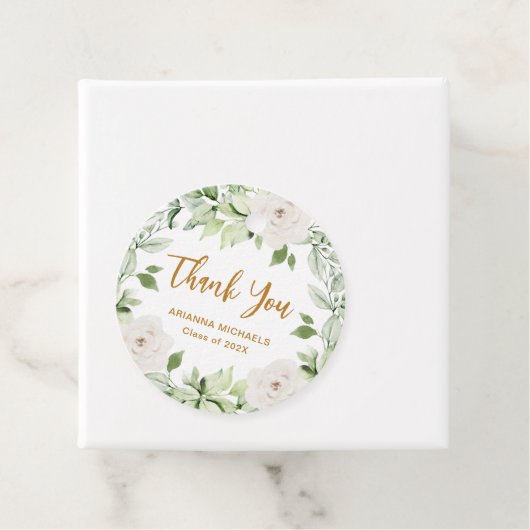 Botanical Floral Afstuderen Bedankt Script Bedankjes Labels (In situ)