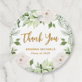 Botanical Floral Afstuderen Bedankt Script Bedankjes Labels (Voorkant)