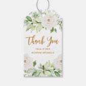 Botanical Floral Afstuderen Bedankt Script Cadeaulabel (Voorkant)