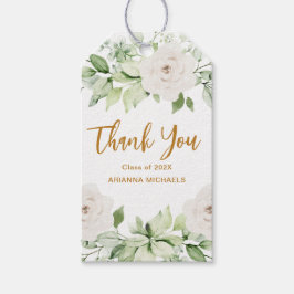Botanical Floral Afstuderen Bedankt Script Cadeaulabel