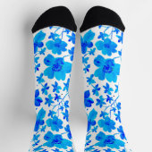 Botanical Floral in Deep Blue and White  Sokken (Top)