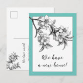 Botanical Floral Moving Announcement Postcard Aankondigingskaart