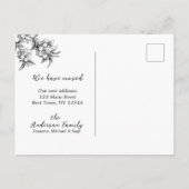 Botanical Floral Moving Announcement Postcard Aankondigingskaart (Achterkant)