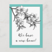 Botanical Floral Moving Announcement Postcard Aankondigingskaart (Voorkant)