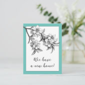 Botanical Floral Moving Announcement Postcard Aankondigingskaart (Staand voorkant)