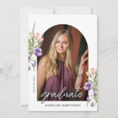 Botanical Floral Photo Graduation Arch Aankondiging (Voorkant)