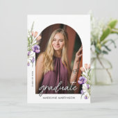 Botanical Floral Photo Graduation Arch Aankondiging (Staand voorkant)