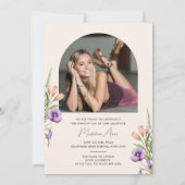 Botanical Floral Photo Graduation Arch Aankondiging (Achterkant)