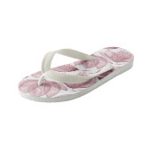 Botanical Floral Pink Plant Flower Pattern Kinder Teenslippers (Schuin)
