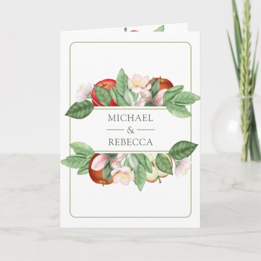 Botanical Floral Red Apple Orchard QR Code Wedding (Voorkant)
