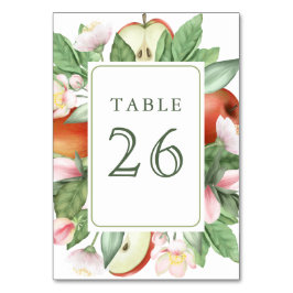 Botanical Floral Red Apple Orchard Wedding Kaart