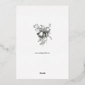 Botanical Floral Roos Vine Border Wedding Folie Uitnodiging (Achterkant)