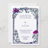 Botanical Floral Roos Vine Border Wedding Kaart (Voorkant)