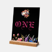 Botanical Floral Wedding bands Tabletop NumberSign Acryl Bord (Hoek)