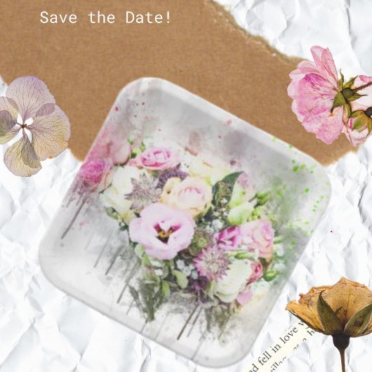 Botanical Flower Bouquet Art Abstract Papier Bord