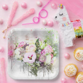 Botanical Flower Bouquet Art Abstract Papier Bord (Feest)