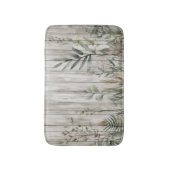 Botanical Foliage Farmhouse Barn Wood look Badmat (Voorkant Verticaal)