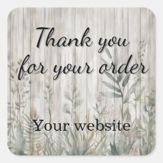 Botanical Foliage Farmhouse Barn Wood look Vierkante Sticker