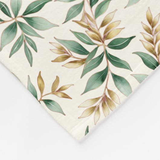 Botanical Foliage Pattern Cozy Fleece Deken (Hoek)