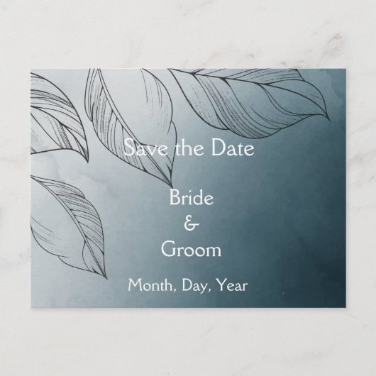 Botanical Foliage Save the Date Aankondigingskaart (Voorkant)