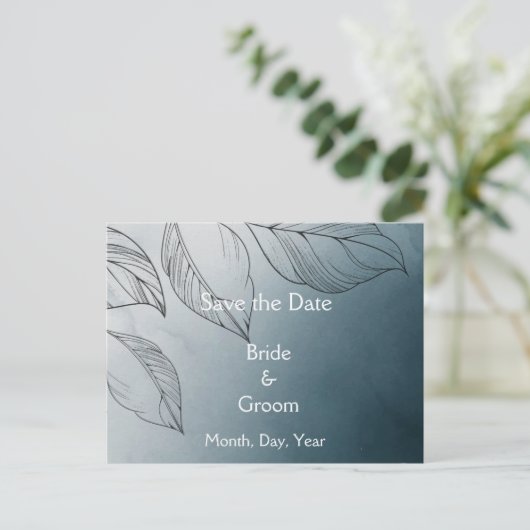 Botanical Foliage Save the Date Aankondigingskaart (Staand voorkant)