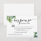 Botanical Foliage Song Request Wedding RSVP Kaartje (Voorkant / Achterkant)