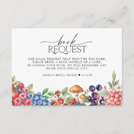 Botanical Forest Berries Baby shower Boek aanvraag Informatiekaartje