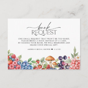 Botanical Forest Berries Baby shower Boek aanvraag Informatiekaartje