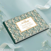 Botanical Forest Green en Gold Wedding Gastboek Gastenboek