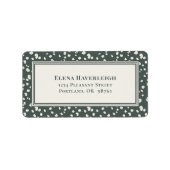 Botanical Forest Green Wildflower Lunaria Custom Etiket (Voorkant)