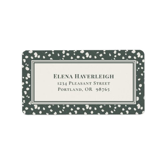 Botanical Forest Green Wildflower Lunaria Custom Etiket (Voorkant)