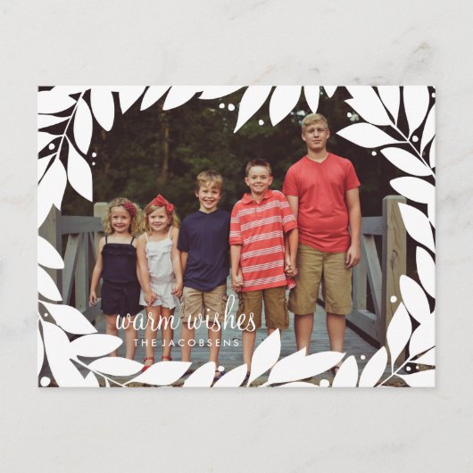 Botanical Frame Holiday Postcard Feestdagenkaart (Voorkant)