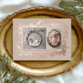 Botanical Frame Winter Foliage New Baby Birth Folie Feestdagenkaart