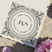 Botanical Frame Wooden Return Address Stamp Rubberstempel