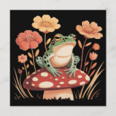 Botanical Frog Lovers Gifts Floral Flower Nature Kaart (Voorkant)