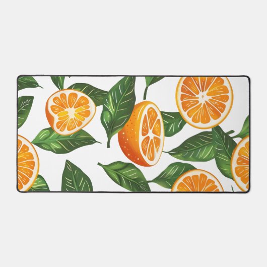 Botanical Fruit Orange Citrus Seamless Bureaumat (Voorkant)