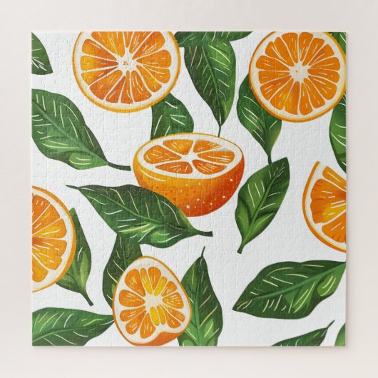 Botanical Fruit Orange Citrus Seamless Legpuzzel (Verticaal)