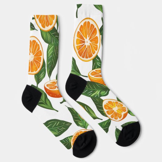 Botanical Fruit Orange Citrus Seamless Sokken (Rechts)