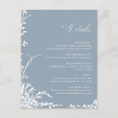 Botanical Garden Dusty Blue Wedding Details Informatiekaartje (Voorkant)