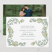 Botanical Garden Floral Photo Wedding Save The Date (Voorkant / Achterkant)