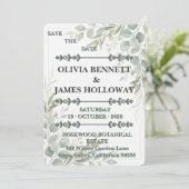 Botanical Garden Romance Save the Date Card (Staand voorkant)